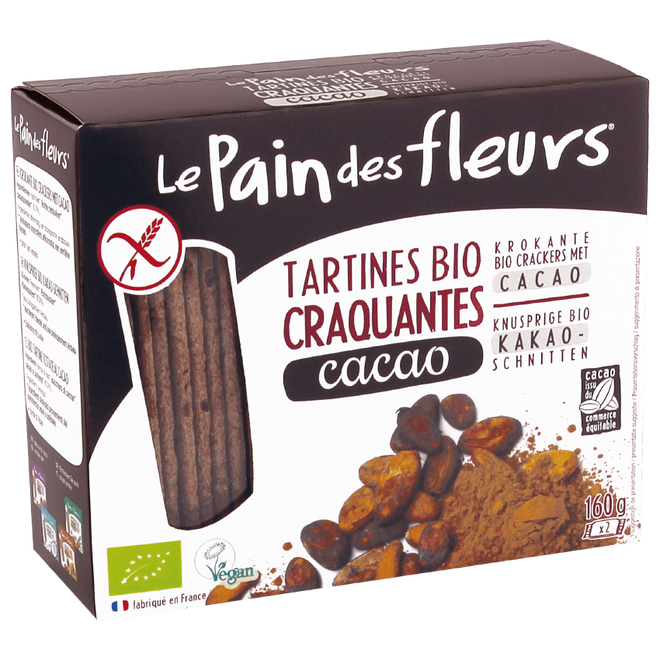 無麥麩有機可可克力架餅 Gluten-free Organic Cacao Crackers (160g)