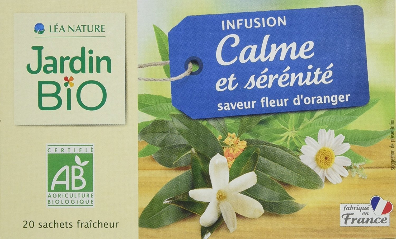 法國有機草本寧神茶茶包20個 (不含咖啡因) Jardin Bio Organic Calming Infusion (30g)