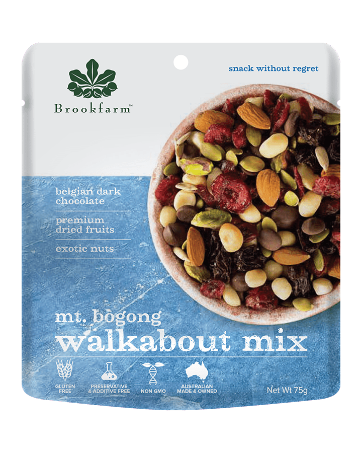 澳洲農場無麥麩乾果果仁黑朱古力小食 Brookfarm Gluten Free Nut, Fruit and Dark Chocolate Walkabout Mix (75g)