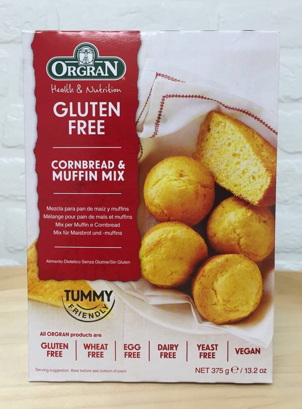 無麥麩粟米包＋鬆餅混合粉 Orgran Gluten-free Cornbread & Muffin Mix (375g)