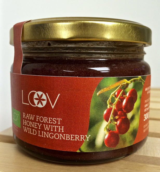 Loov 有機野生越橘粉混合森林原生蜂蜜 Raw Forest Honey with Wild Lingonberry (300g)