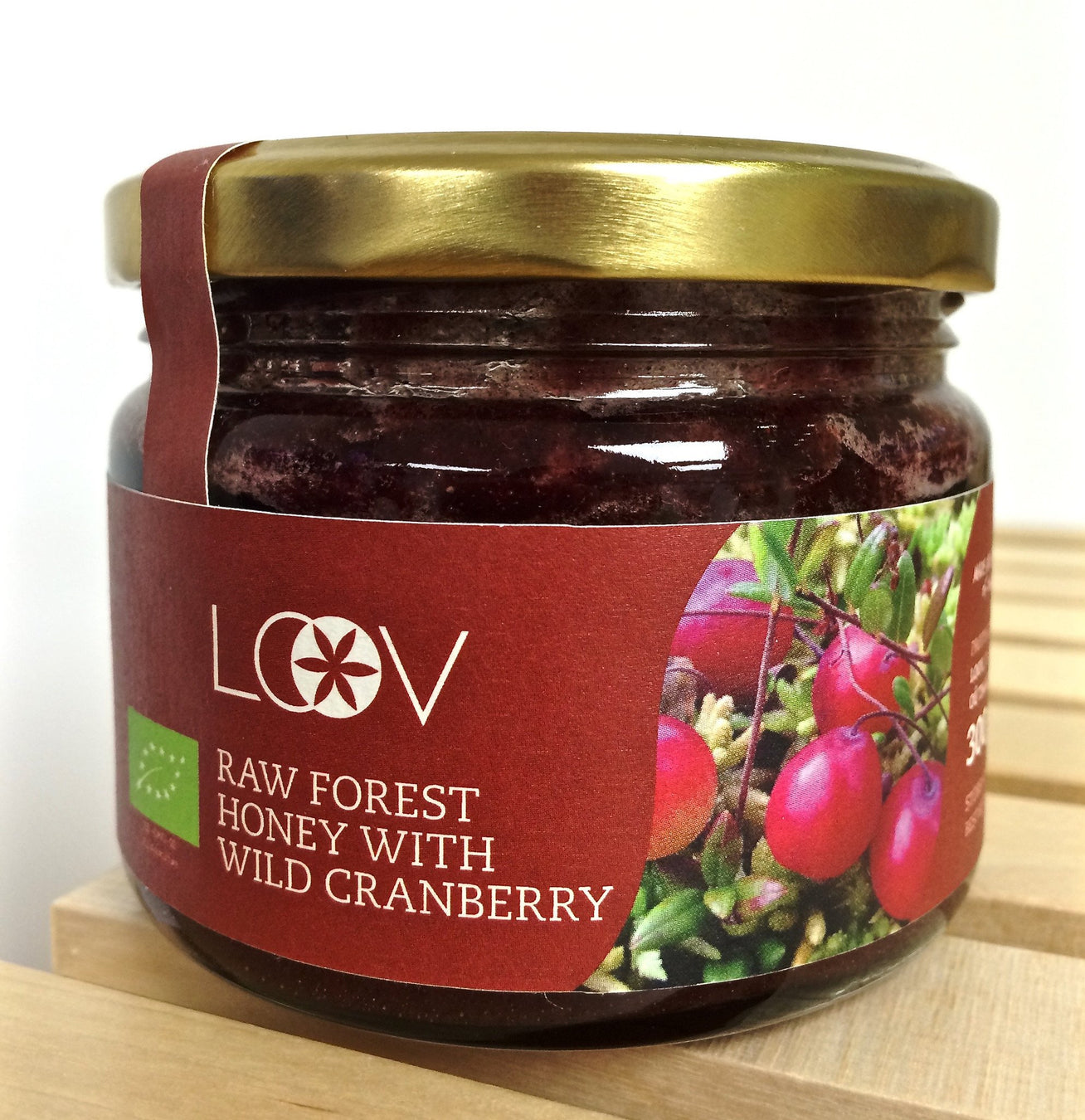 Loov 有機小紅莓粉原生蜂蜜 Raw Forest Honey with Wild Cranberry (300g)