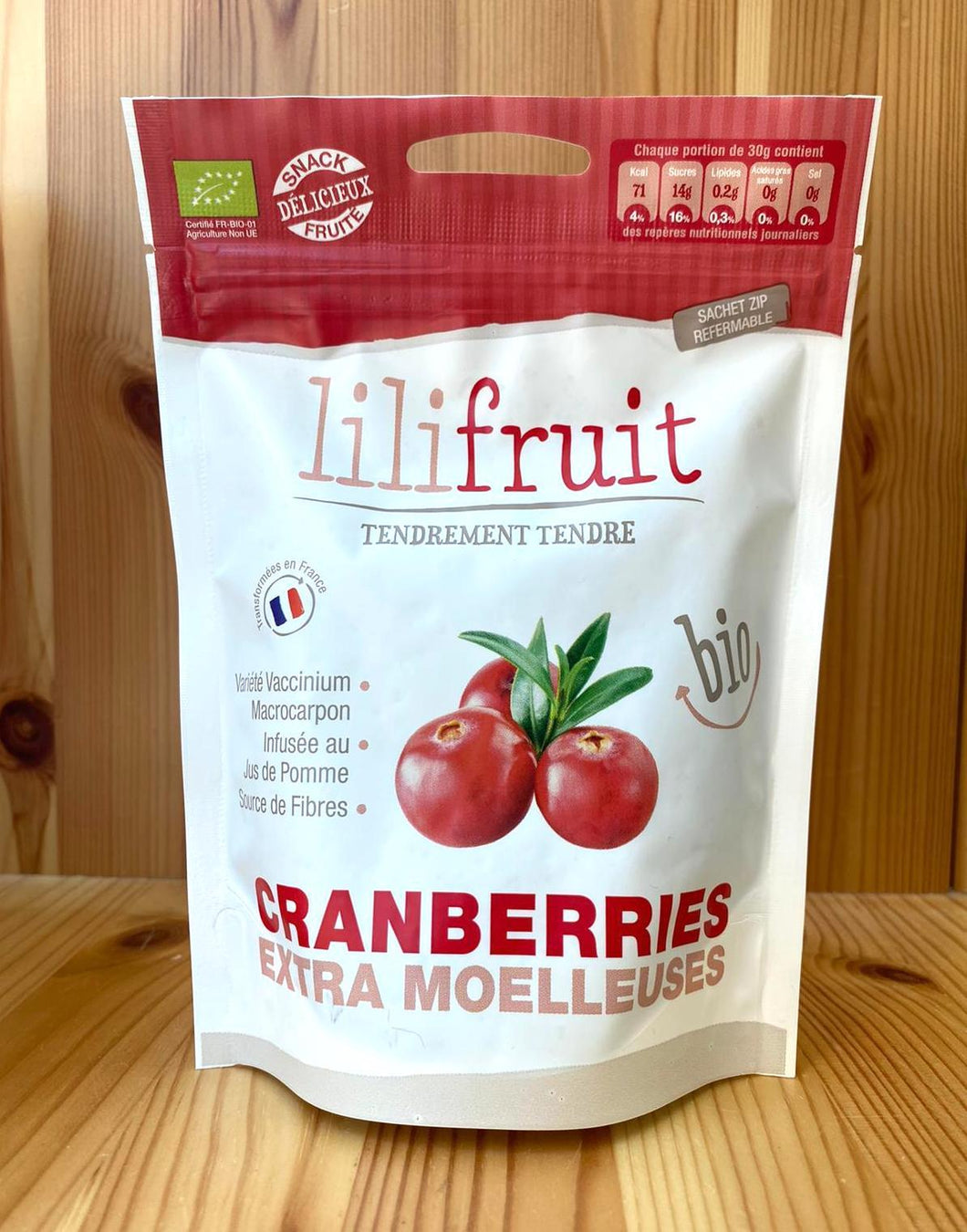 有機蘋果汁小紅莓乾小食 Organic Soft Dried Apple-Flavoured Cranberries (150g)